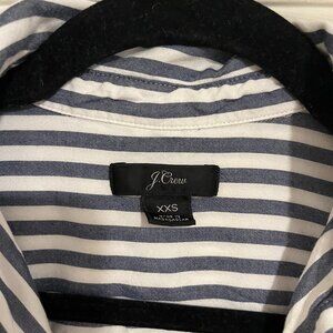 J. Crew Blue/White Striped Pullover Blouse XXS